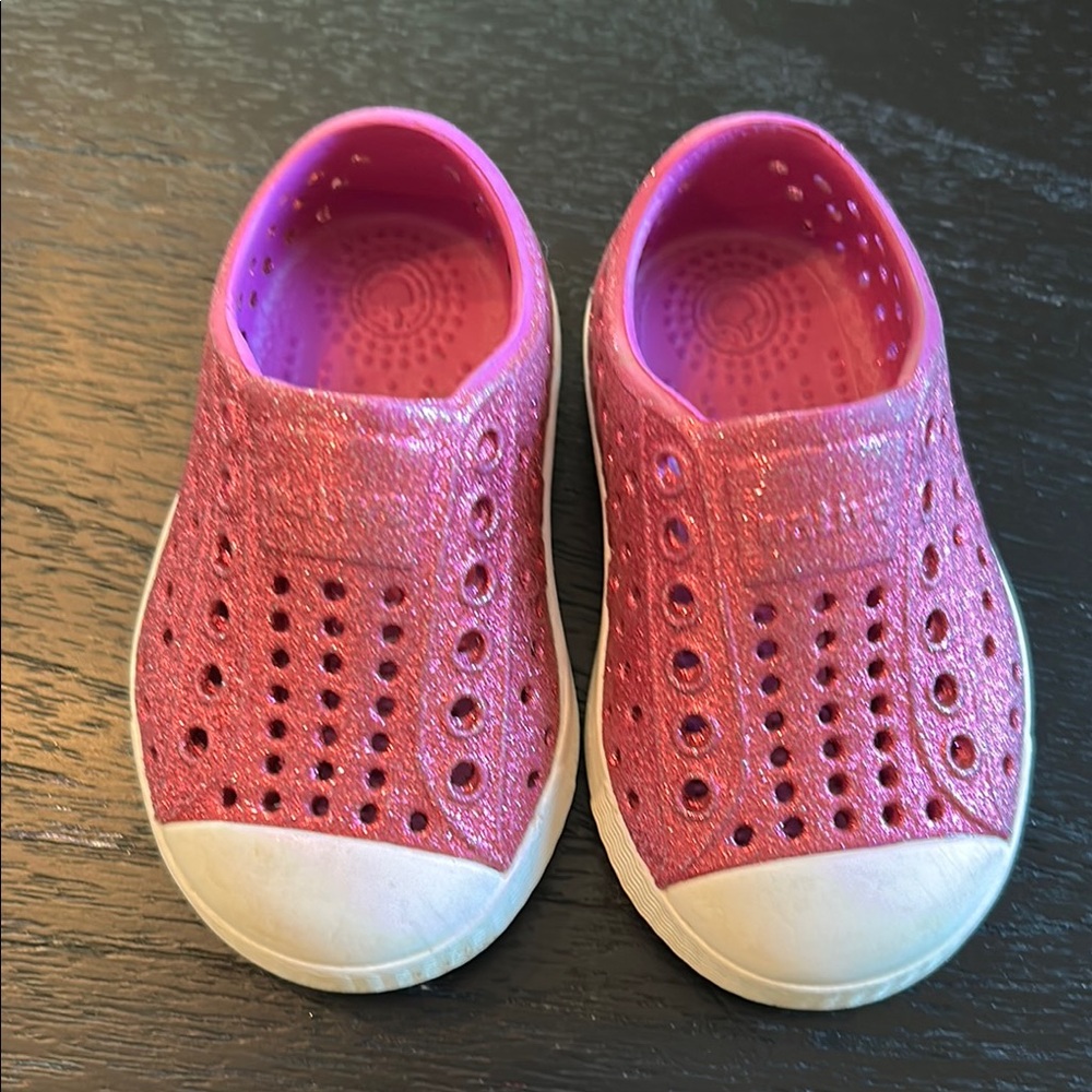 Native pink/Purple Glitter Kids Shoes